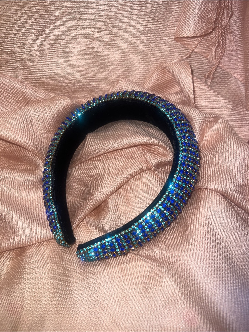 Embellished Padded Headband Trio — Pink, Blue, Gold, Silver